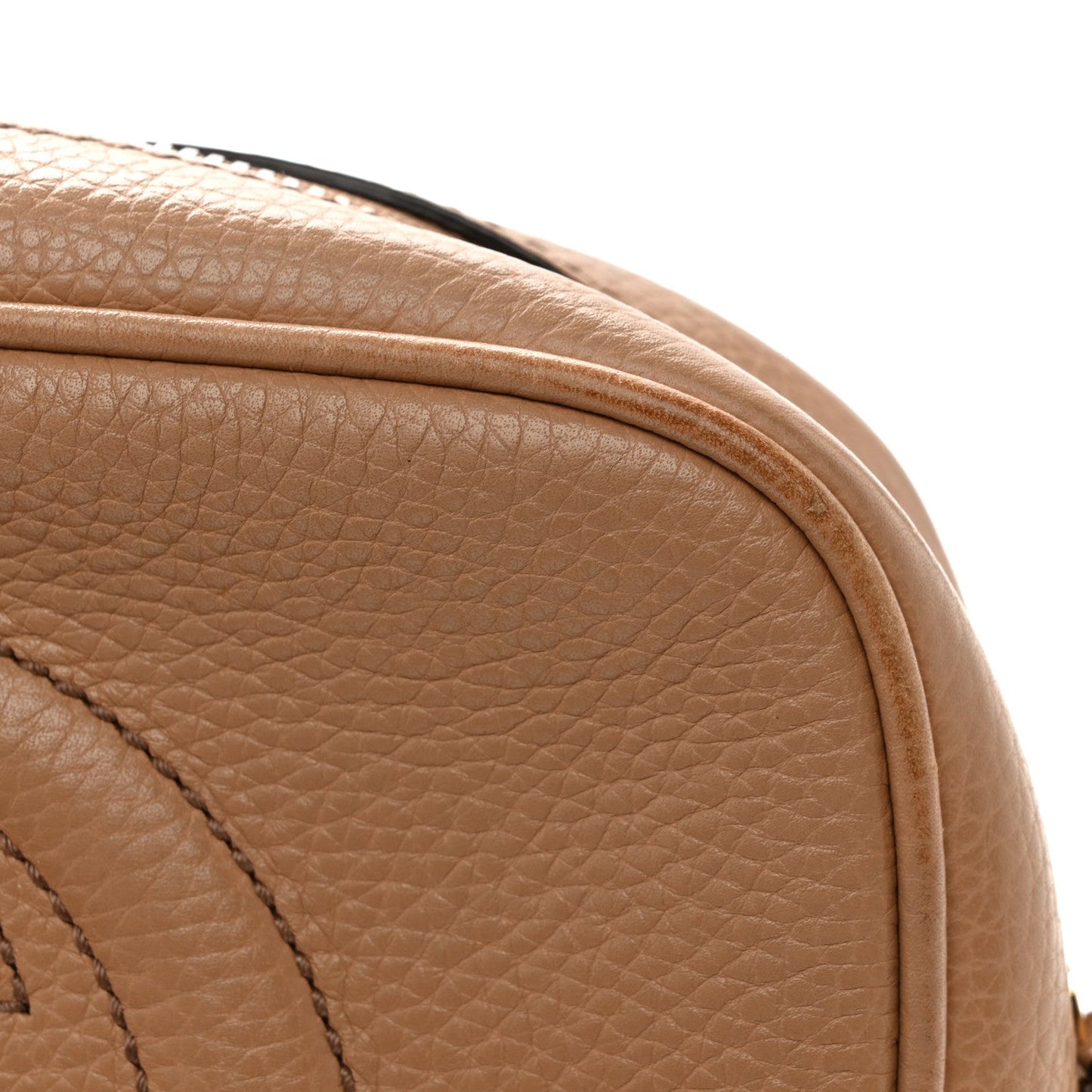 Pebbled Calfskin Small Soho Disco Bag Camelia