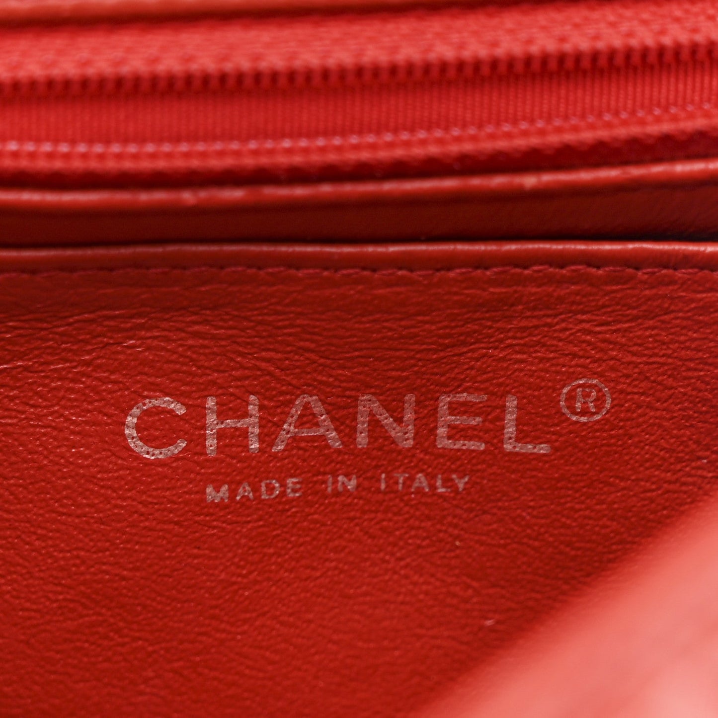 Lambskin Quilted Mini Rectangular Flap Red