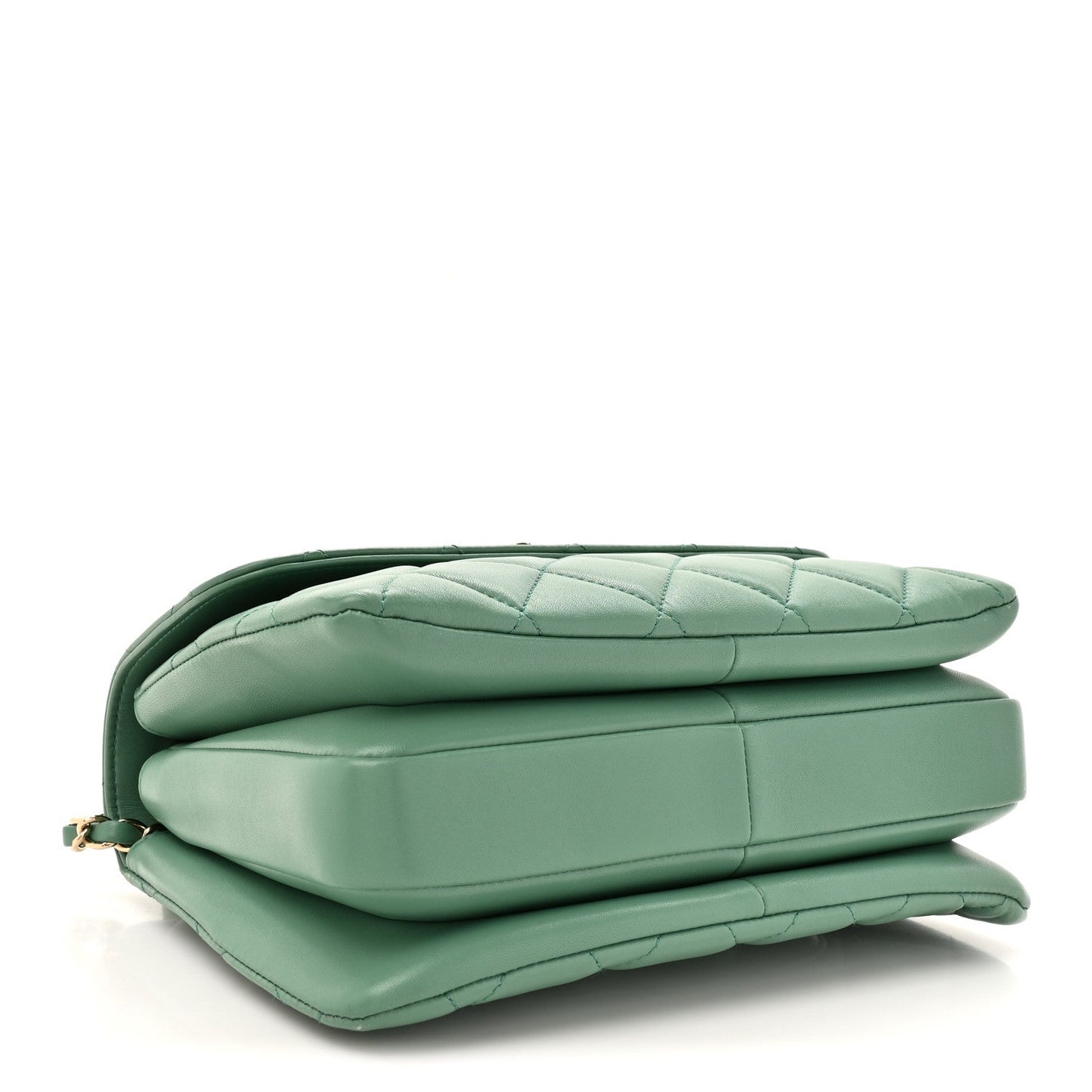 Lambskin Quilted Small Trendy CC Flap Dual Handle Bag Light Green