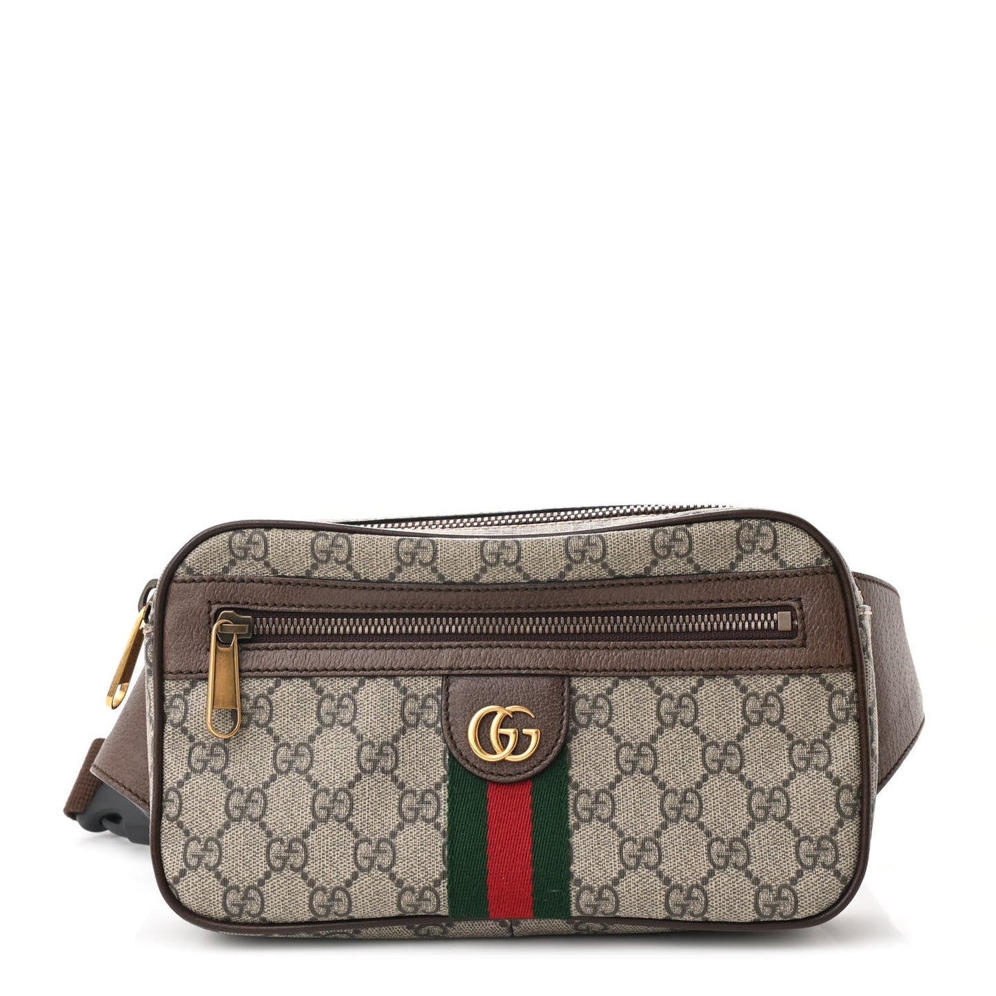 Soft GG Supreme Monogram Medium Ophidia Belt Bag Dark Brown