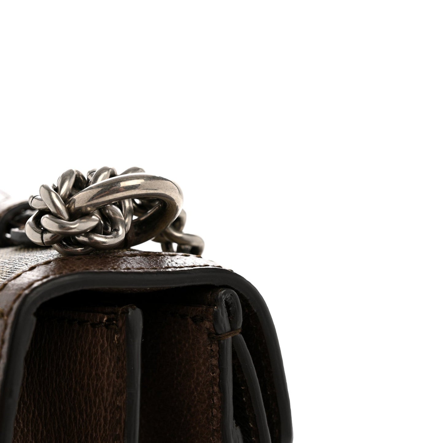 GG Supreme Monogram Textured Dollar Calfskin Top Handle Dionysus Shoulder Bag Beige Ebony New Acero
