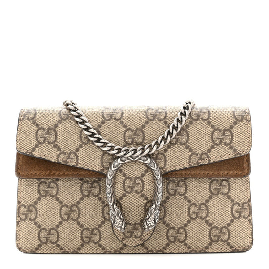 GG Supreme Monogram Super Mini Dionysus Shoulder Bag Taupe