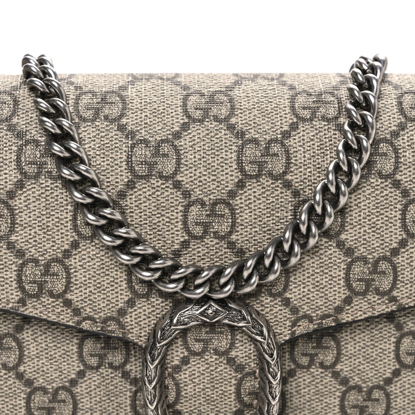 GG Supreme Monogram Mini Dionysus Chain Wallet Beige Taupe