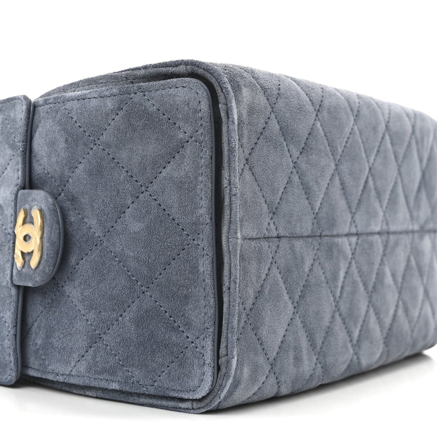 Suede Quilted Small Chanel 25 Handbag Blue
