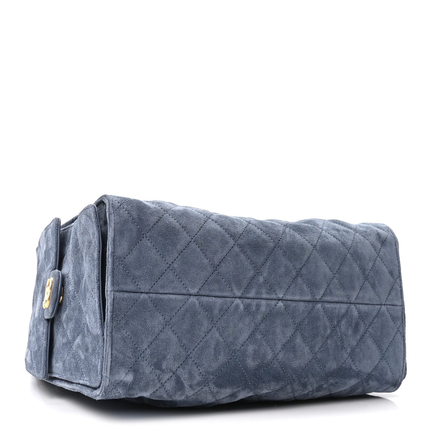 Suede Quilted Medium Chanel 25 Handbag Blue