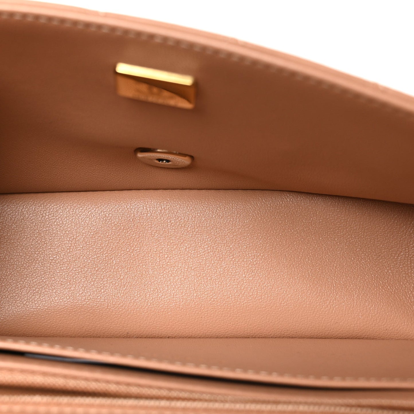 Lambskin Quilted Mini Rectangular Flap Brown