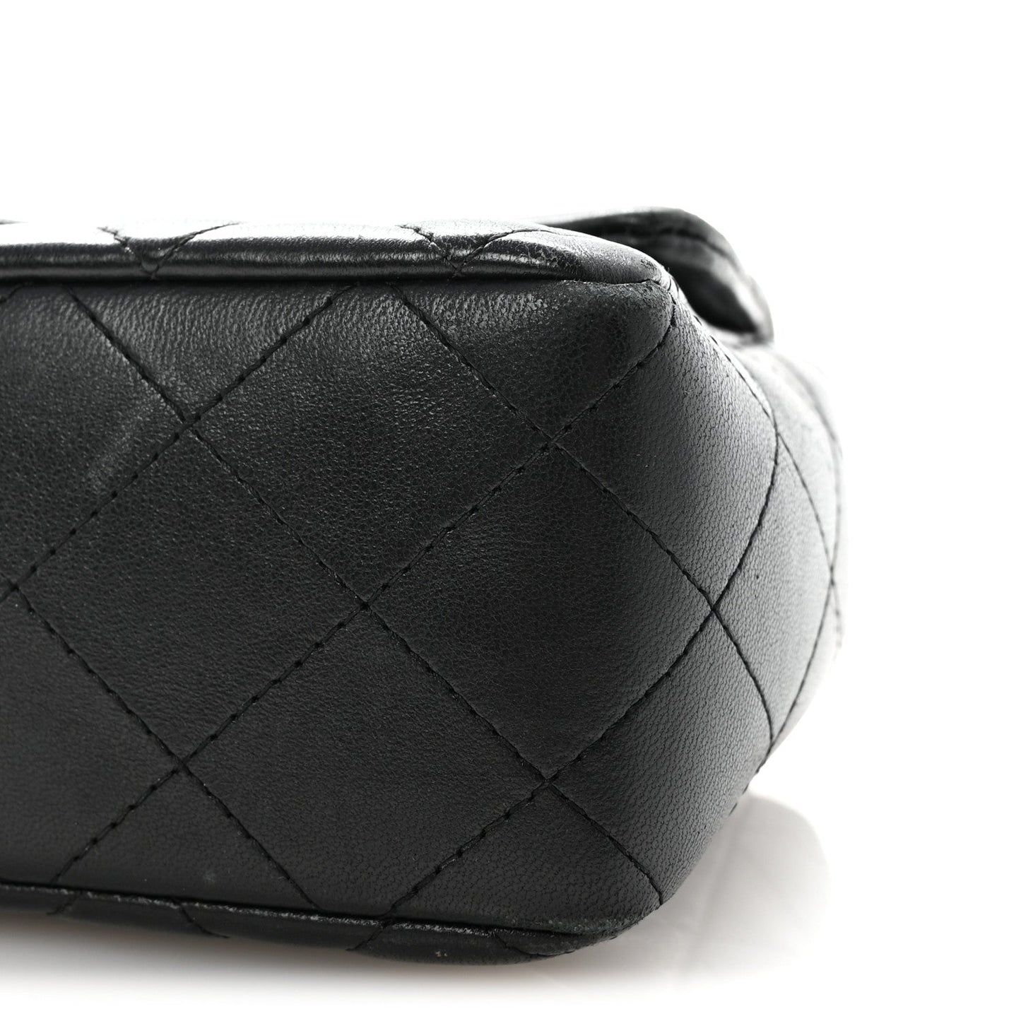 Lambskin Quilted Mini Rectangular Flap Black