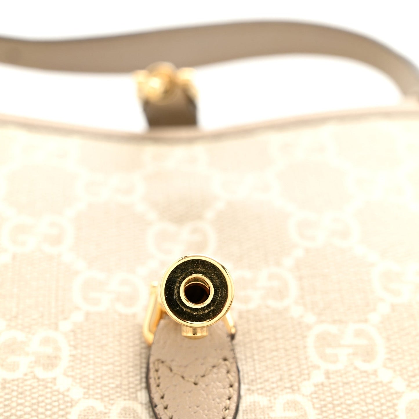 GG Supreme Monogram Textured Dollar Calfskin Mini Jackie 1961 Hobo Beige Mystic White Oatmeal