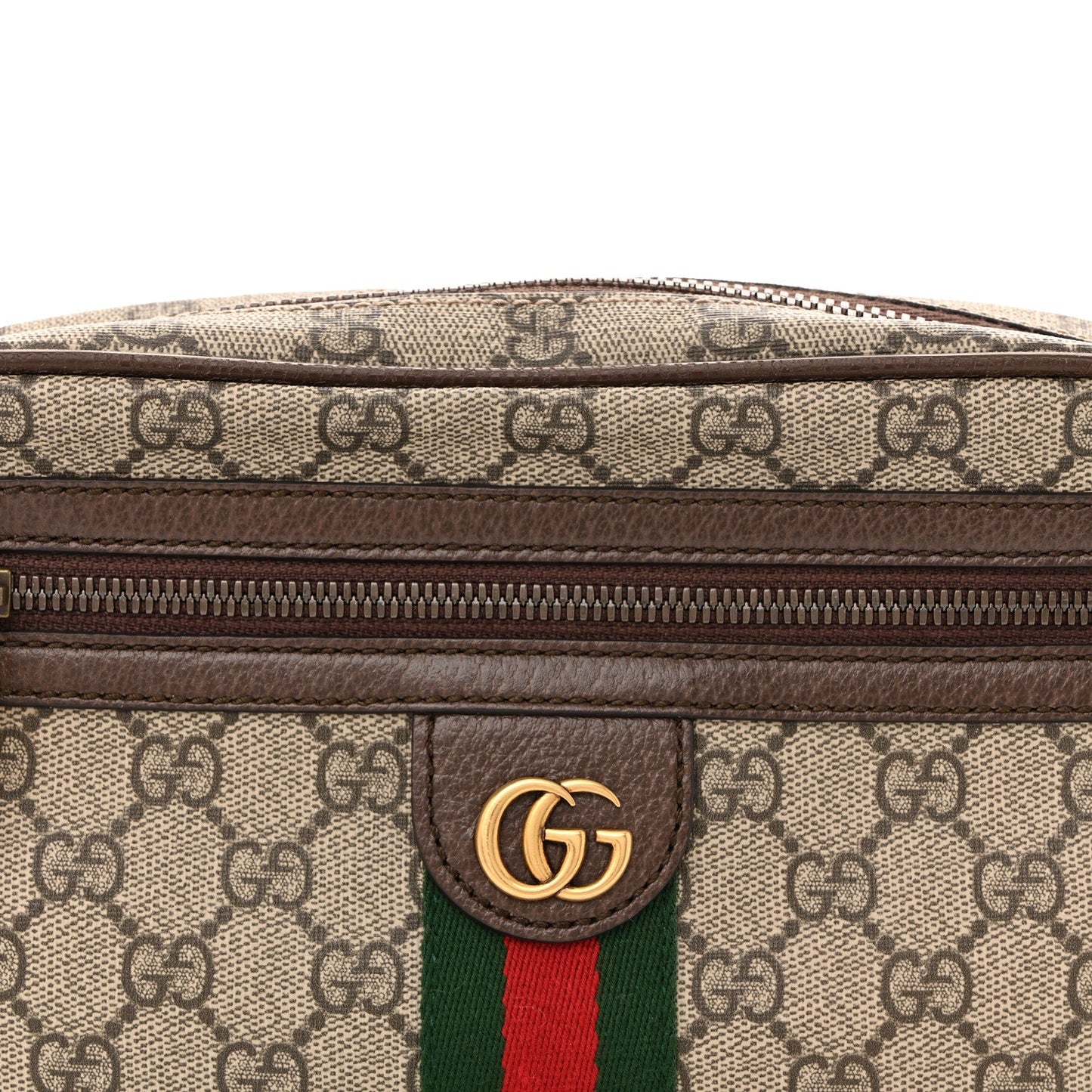 Soft GG Supreme Monogram Medium Ophidia Belt Bag Dark Brown