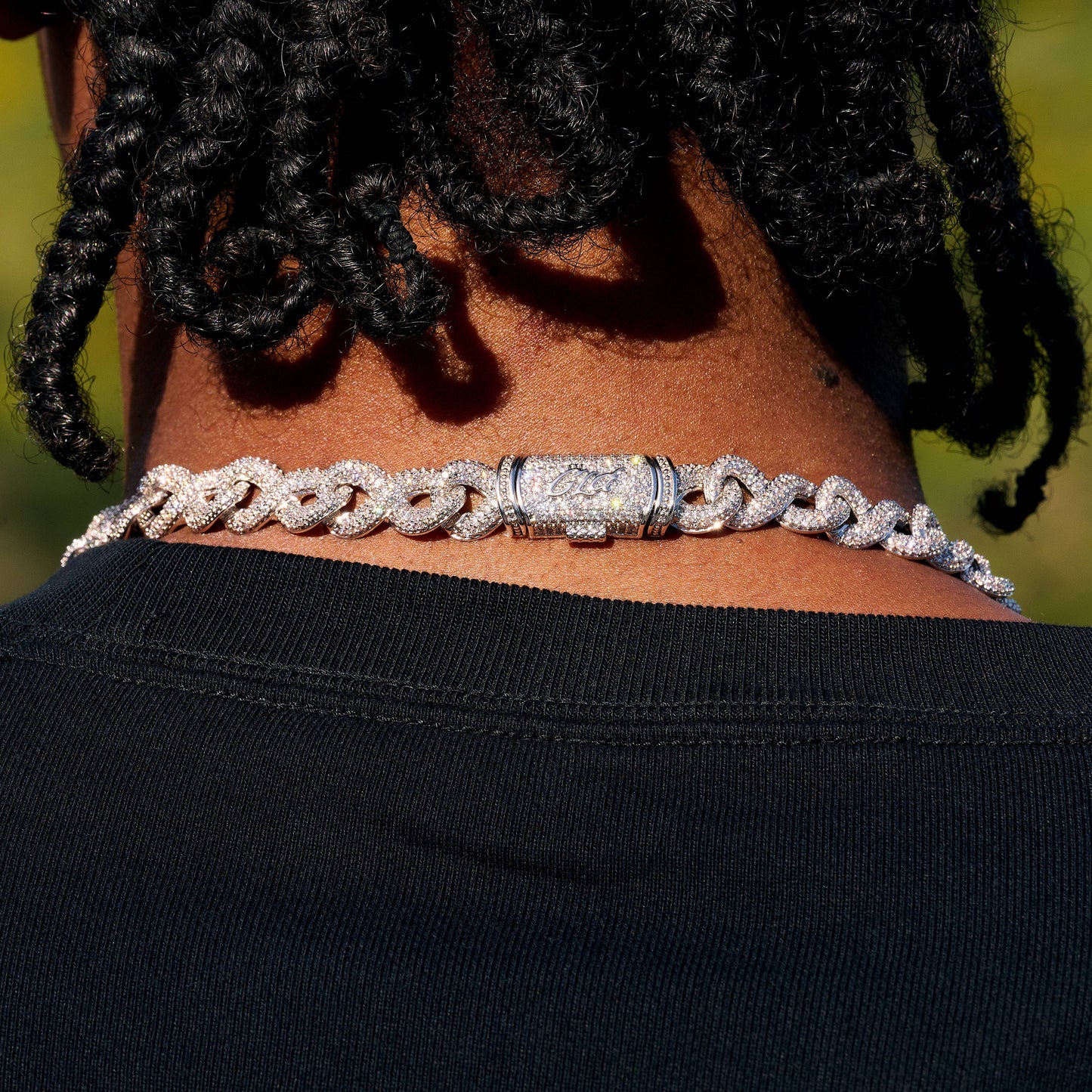 Iced Infinity Chain in White Gold - 10mm