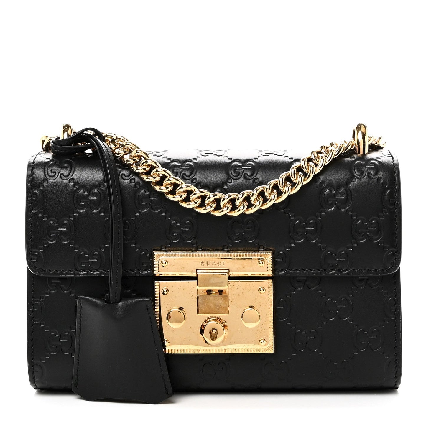 Guccissima Small Padlock Shoulder Bag Black