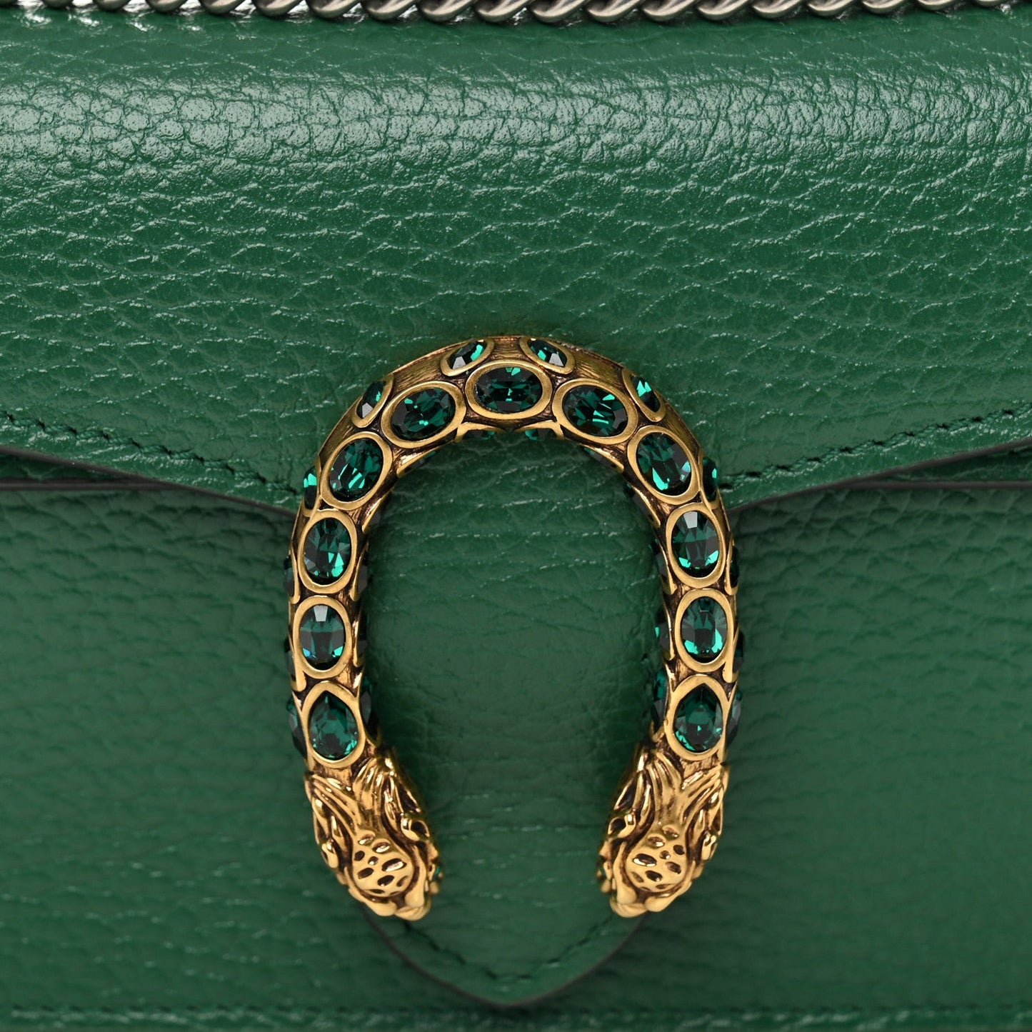 Dollar Calfskin Crystal Super Mini Dionysus Shoulder Bag Emerald