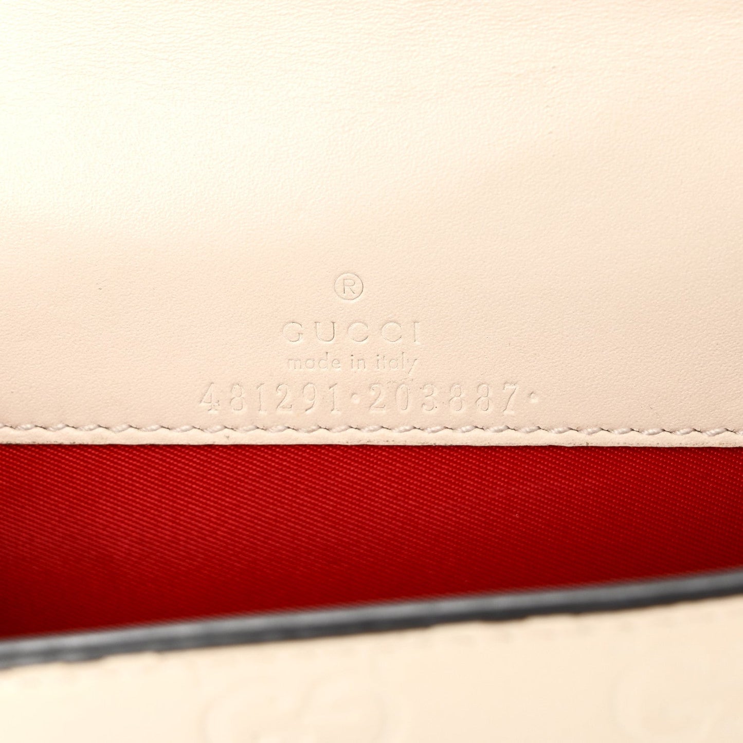 Guccissima Mini Cherry Chain Bag White
