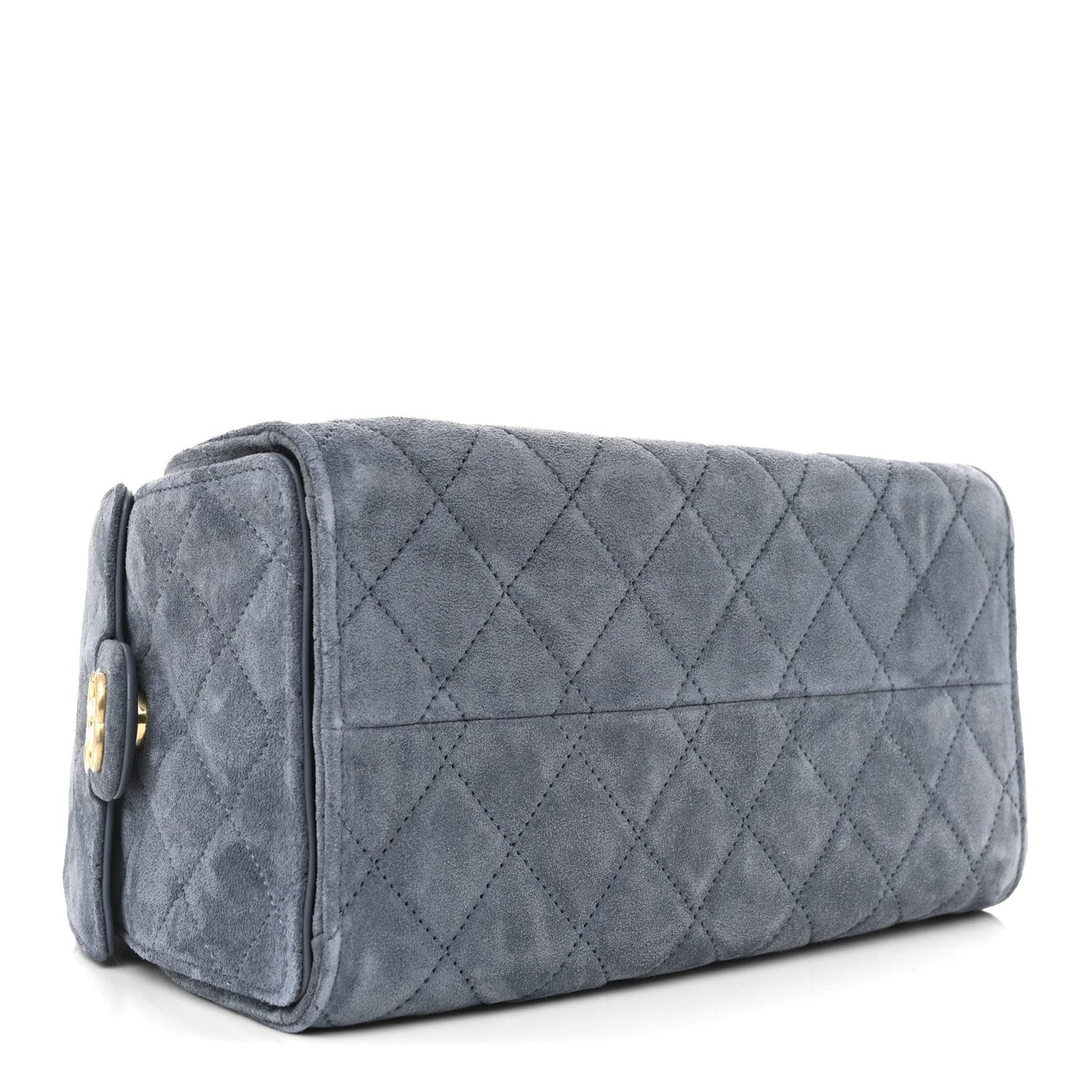 Suede Quilted Small Chanel 25 Handbag Blue