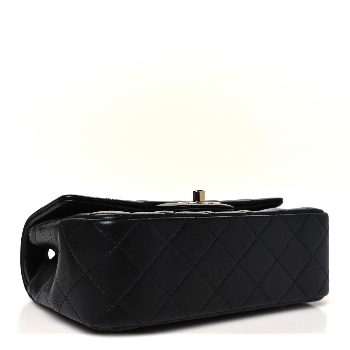 Lambskin Quilted Mini Rectangular Flap Black