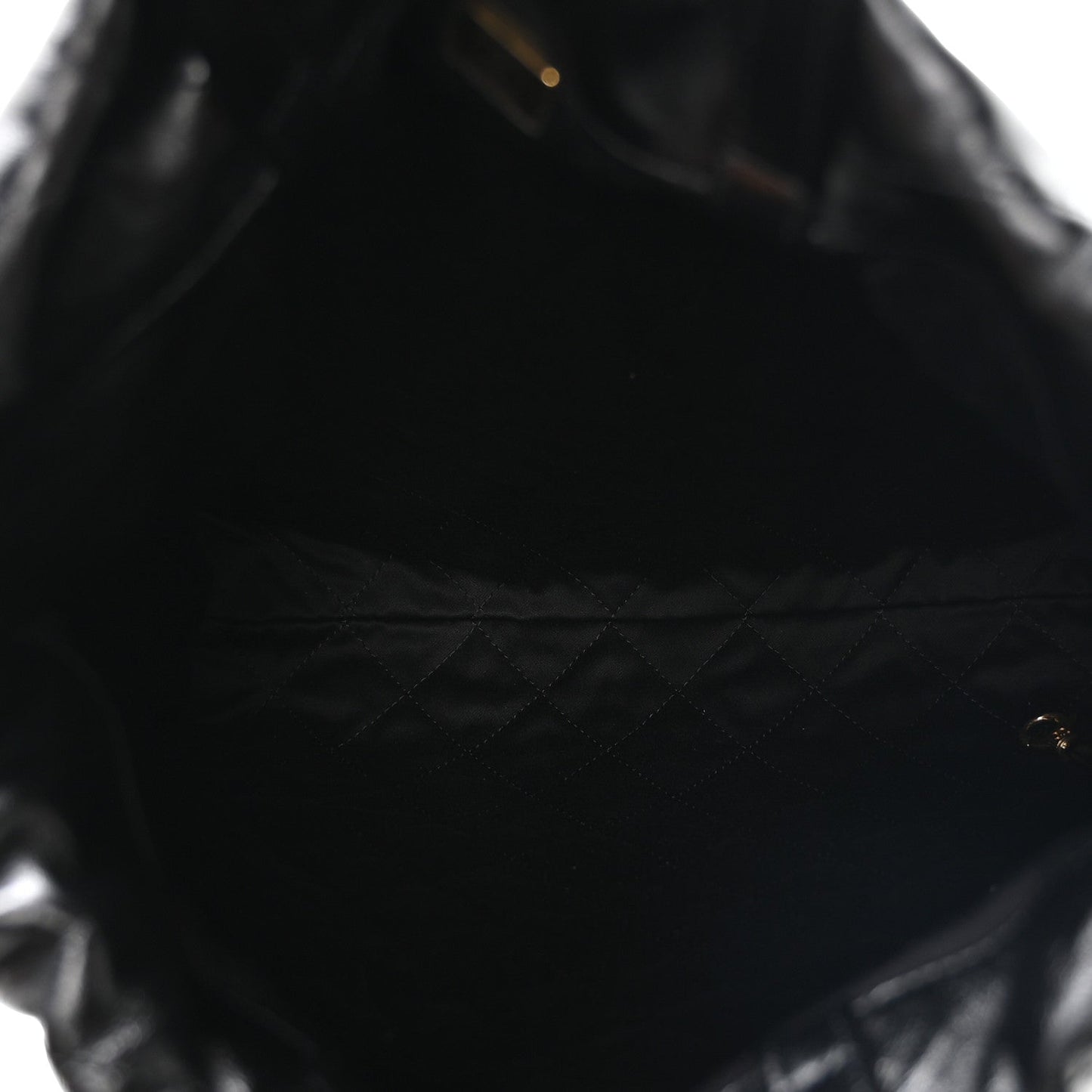 Shiny Calfskin Quilted Chanel 22 Backpack Black