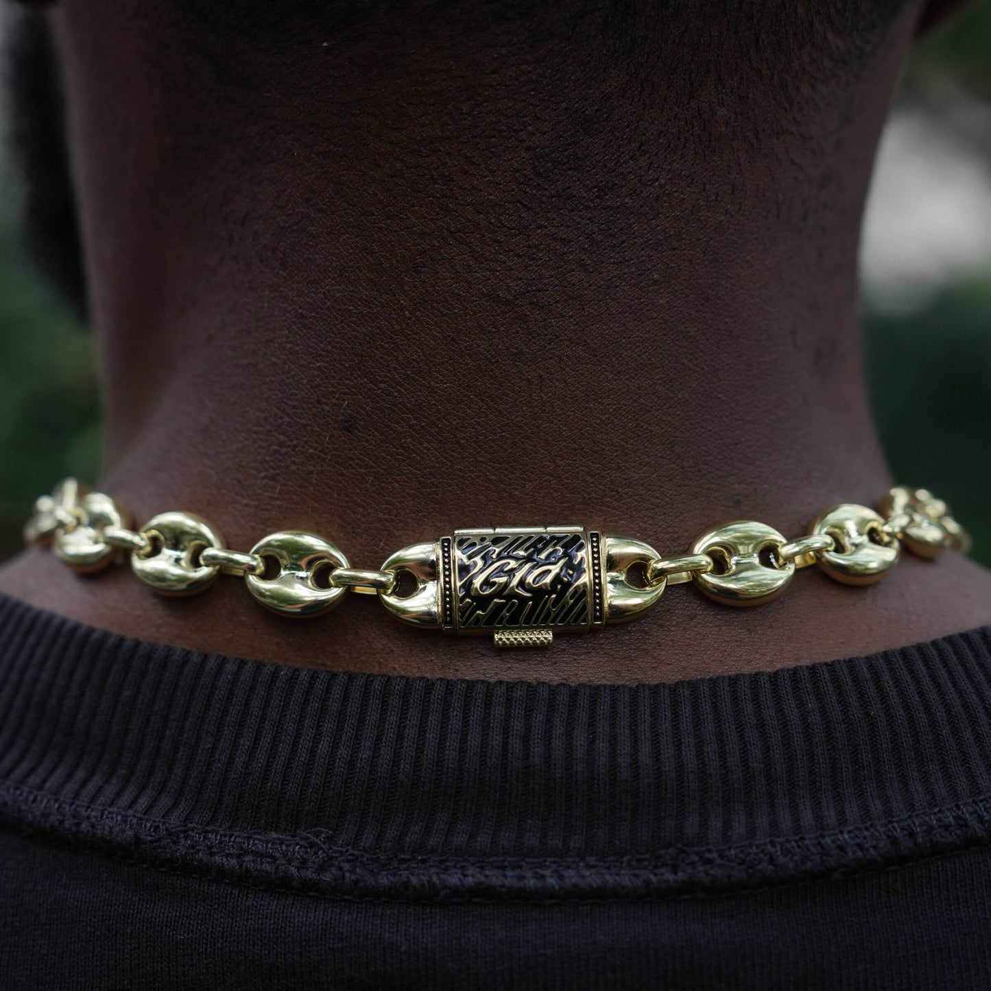 Puffed Mariner Chain in Yellow Gold - 12mm