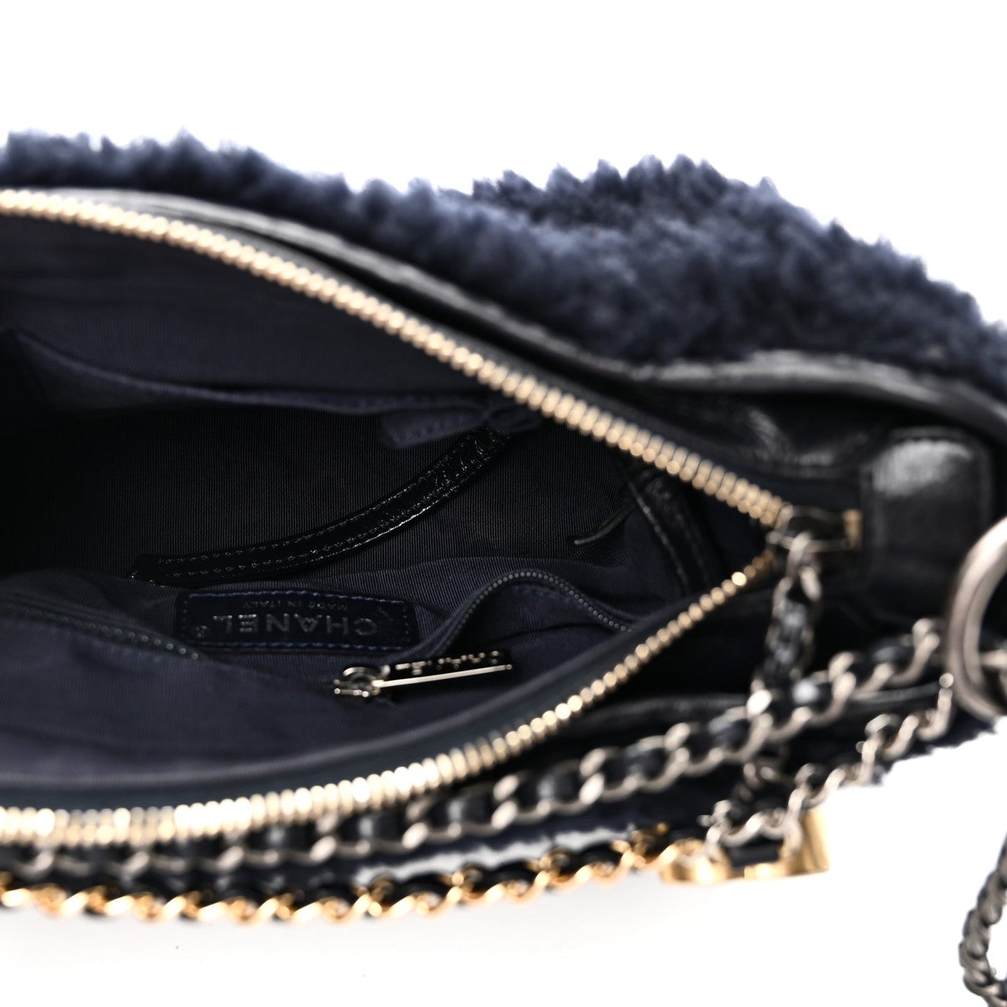 Shearling Small Gabrielle Hobo Navy