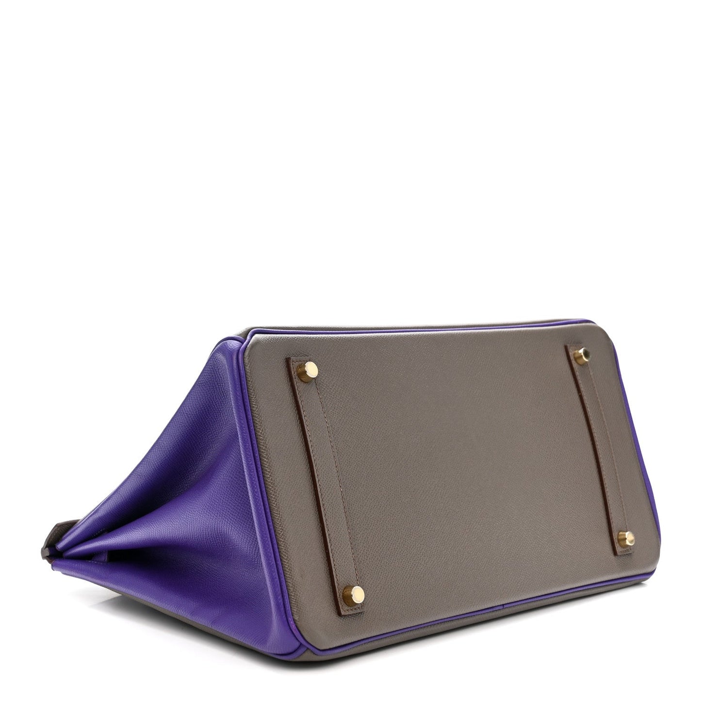 Epsom Bi-Color Horseshoe Birkin 35 Etain Crocus