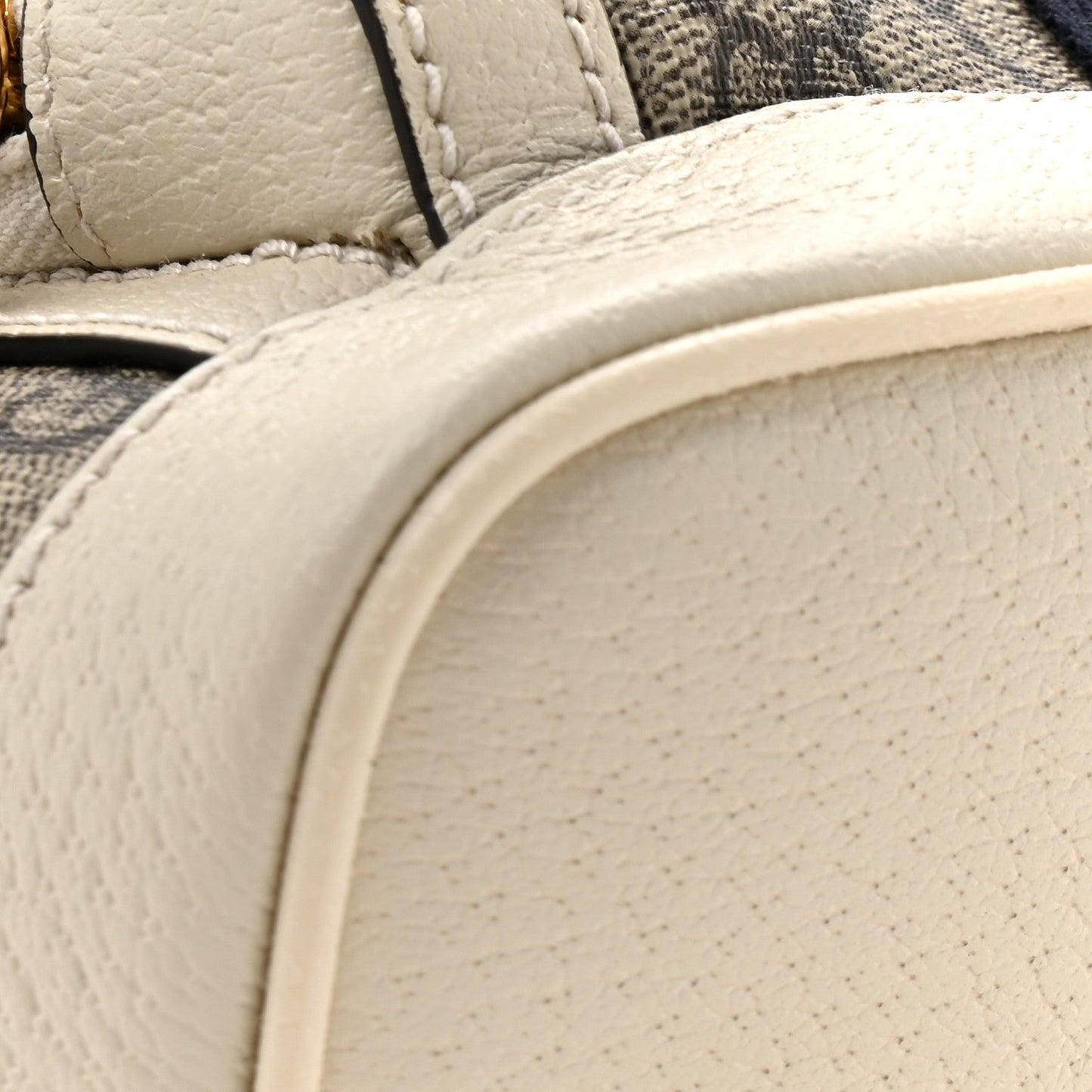 GG Supreme Monogram Textured Calfskin Web Small Ophidia Day Backpack Beige Ebony Mystic White