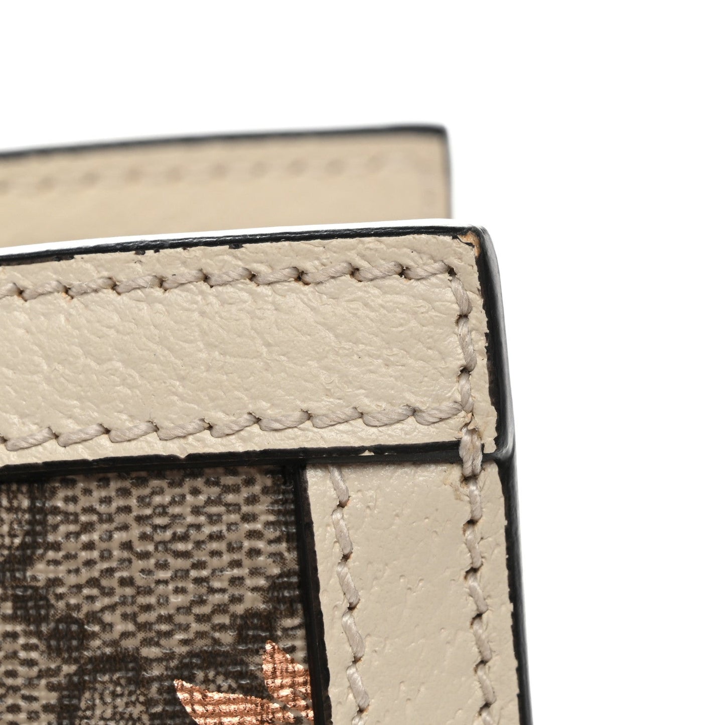 GG Supreme Monogram Berry Textured Dollar Calfskin Small Padlock Tote Beige Ebony Light Copper Mystic White