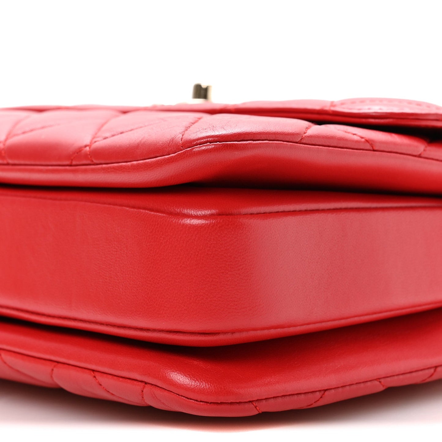 Lambskin Quilted Small Trendy CC Flap Dual Handle Bag Red