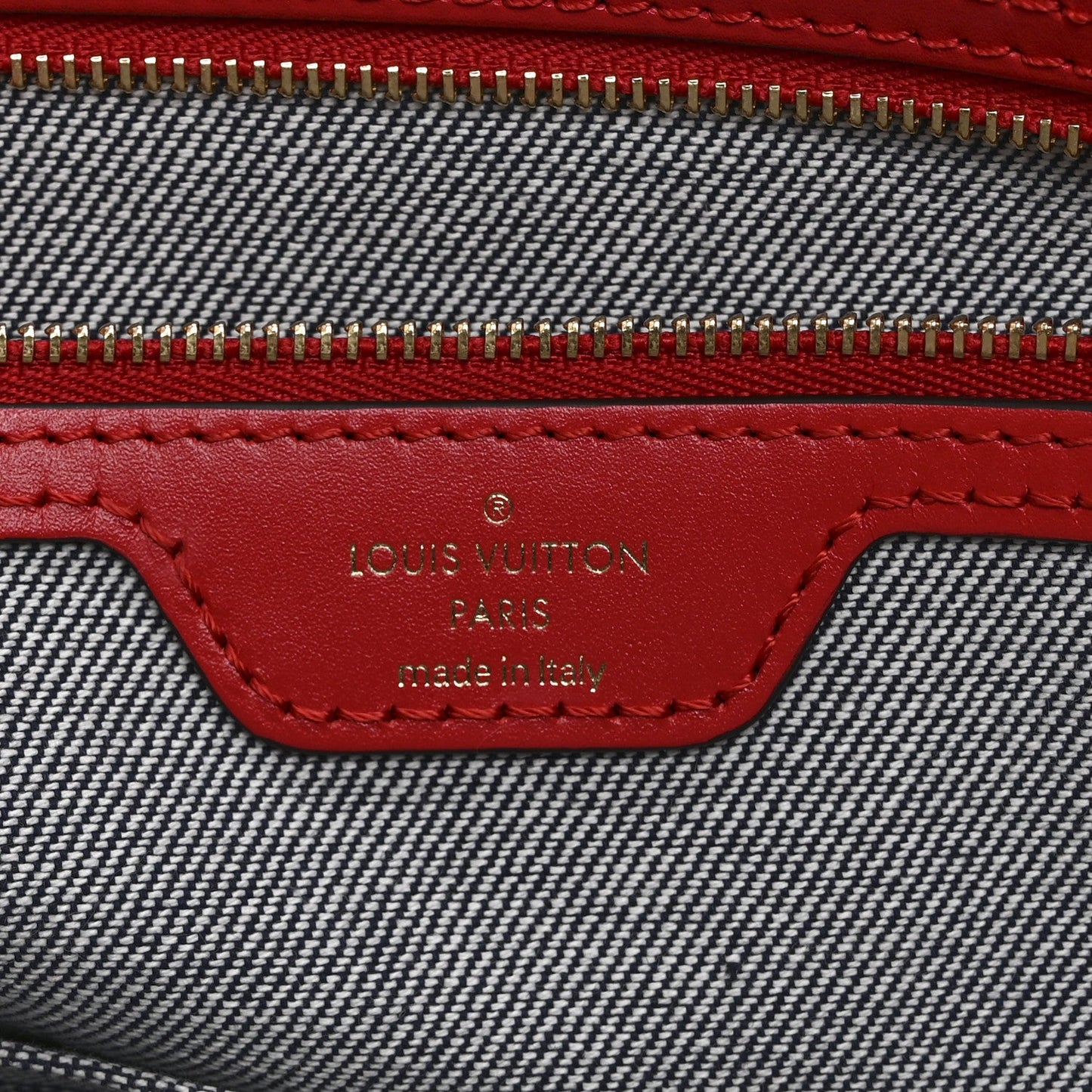 Denim Damier Monogram Onthego Blue Rouge