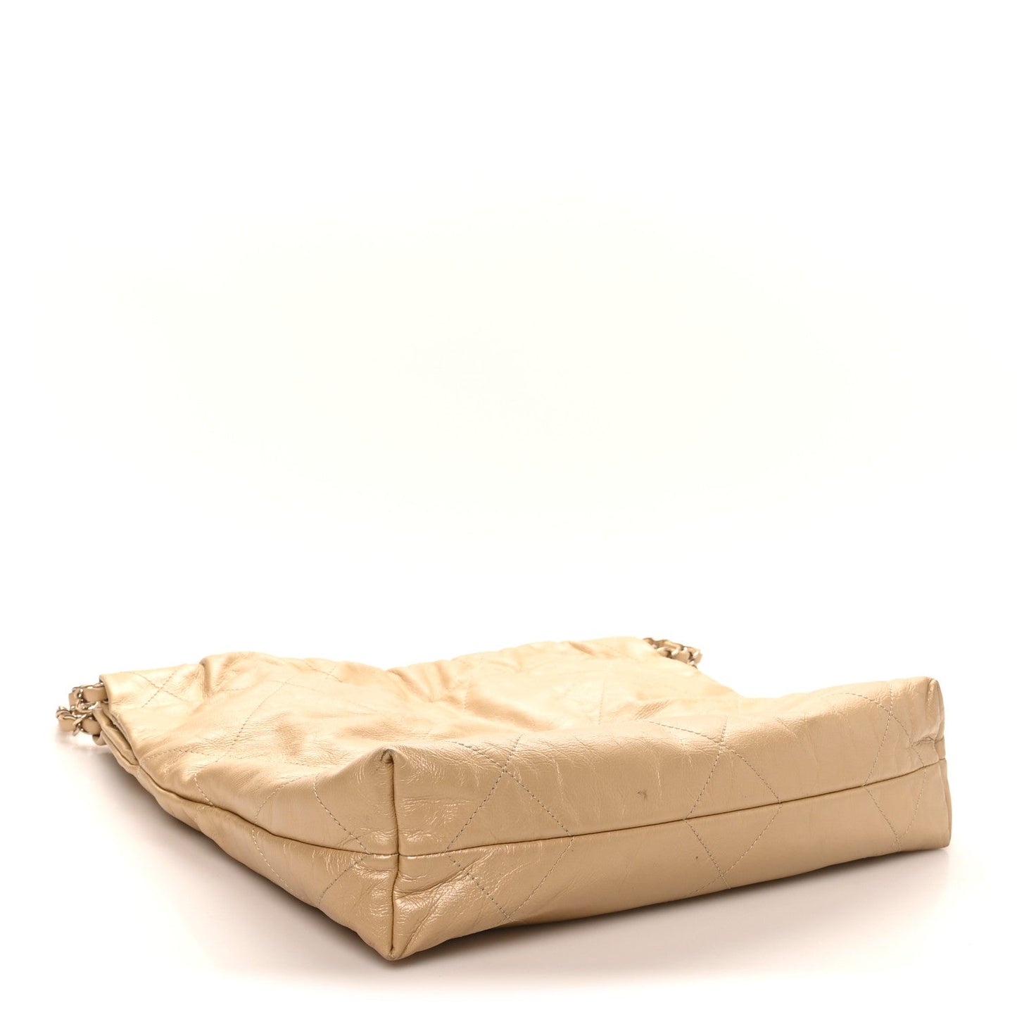 Metallic Calfskin Quilted Small Chanel 22 Light Gold