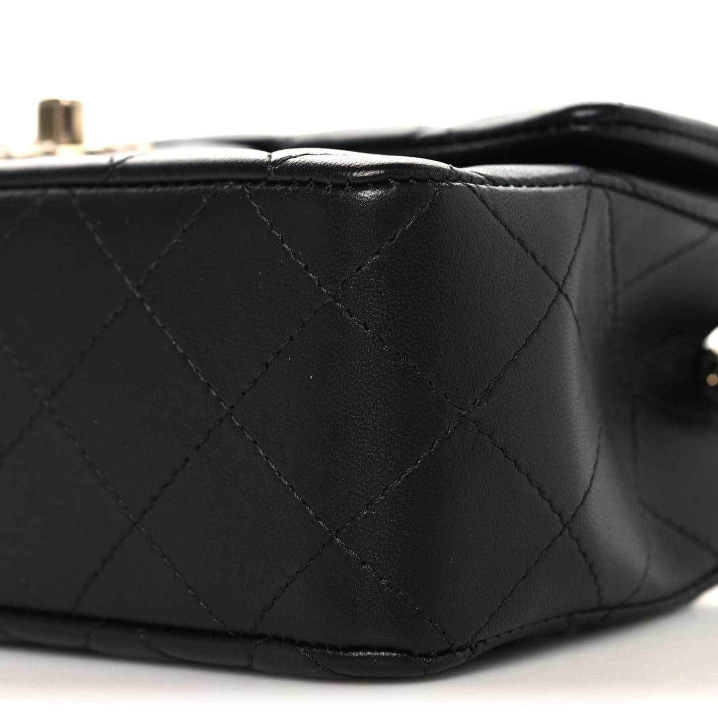 Lambskin Quilted Mini Rectangular Flap Black