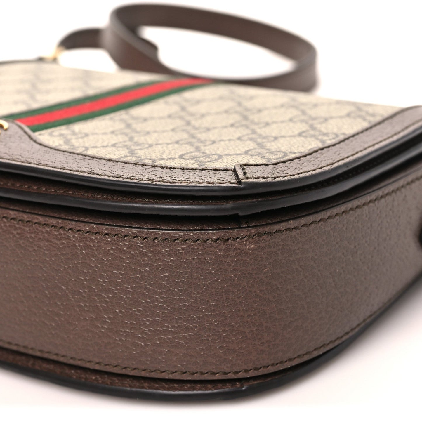GG Supreme Monogram Web Small Ophidia Flap Messenger Bag Brown