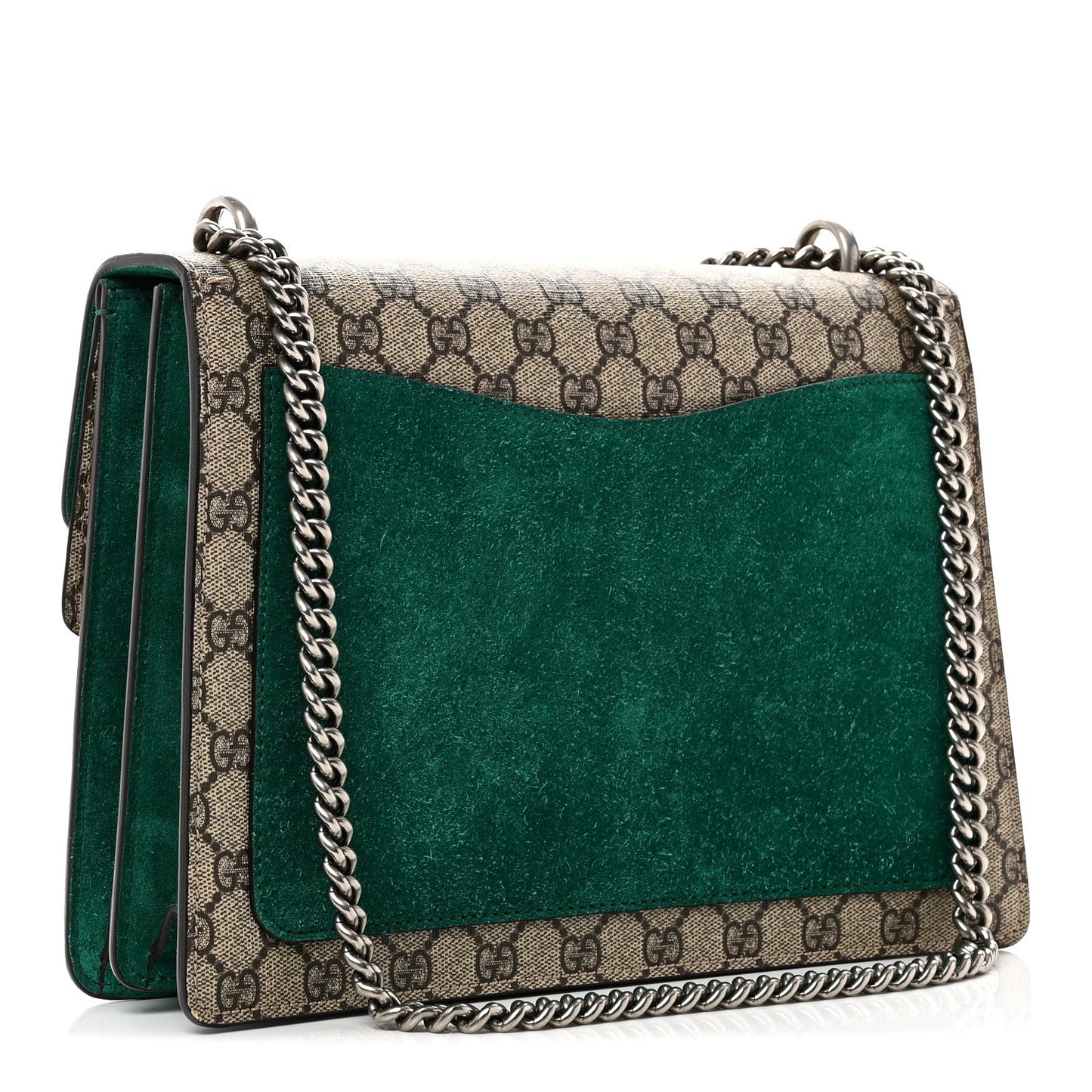 GG Supreme Monogram Embroidered Medium Dionysus Shoulder Bag Emerald