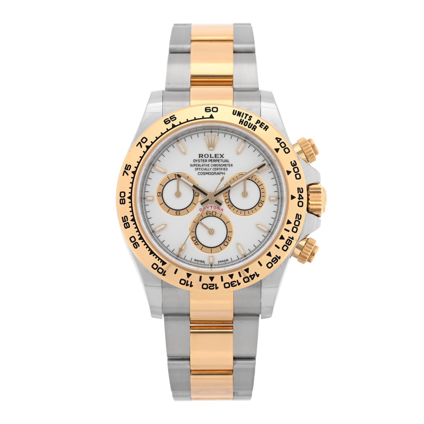 Stainless Steel 18K Yellow Gold 40mm Oyster Perpetual Cosmograph Daytona Watch White 126503