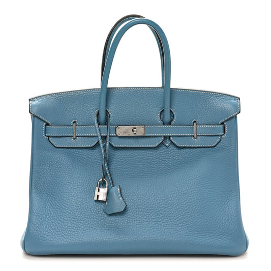 Taurillon Clemence Birkin 35 Blue Jean