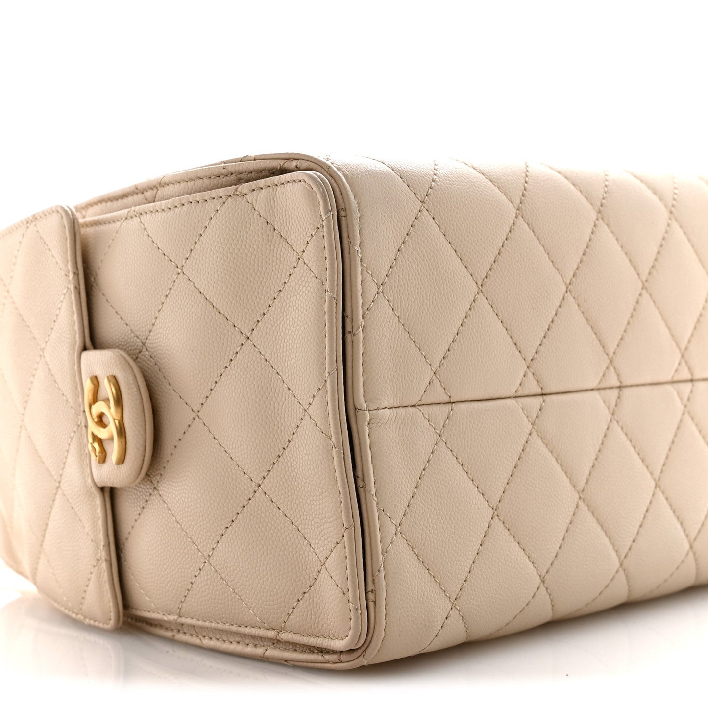 Caviar Quilted Small Chanel 25 Handbag Beige