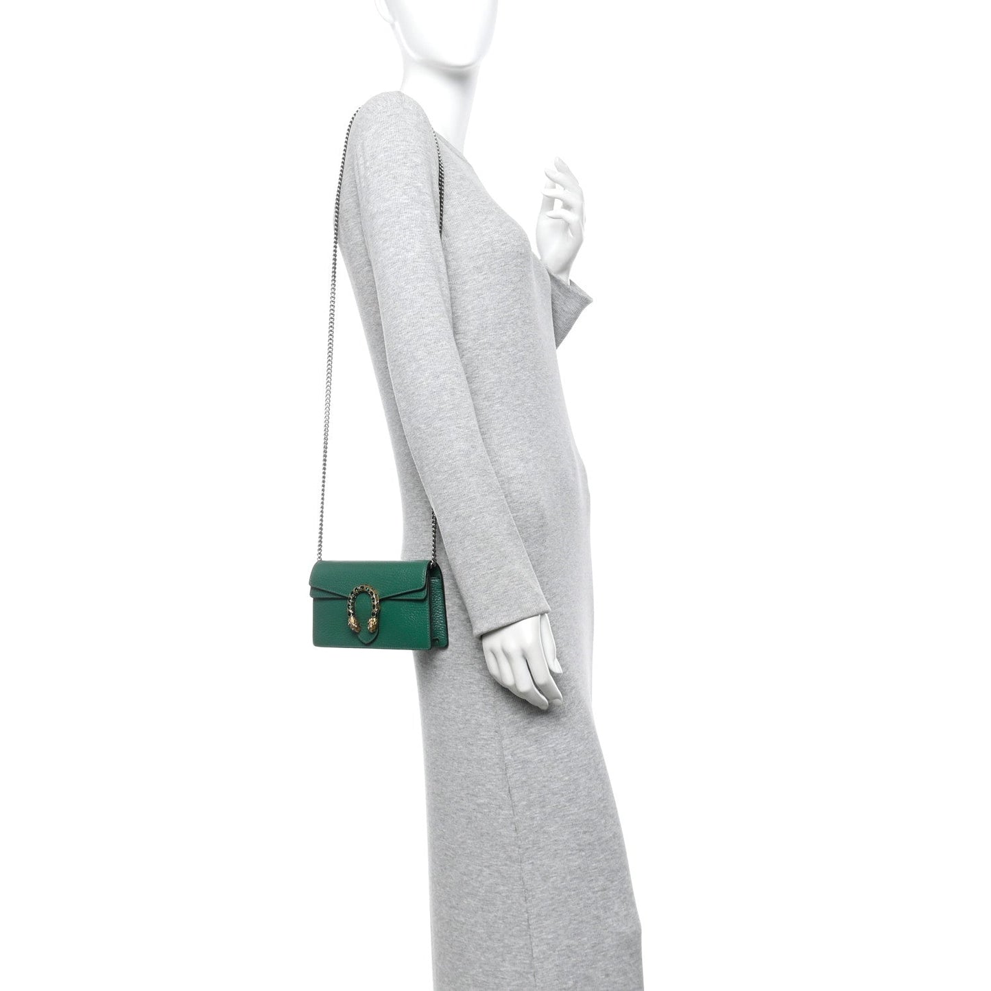 Dollar Calfskin Crystal Super Mini Dionysus Shoulder Bag Emerald