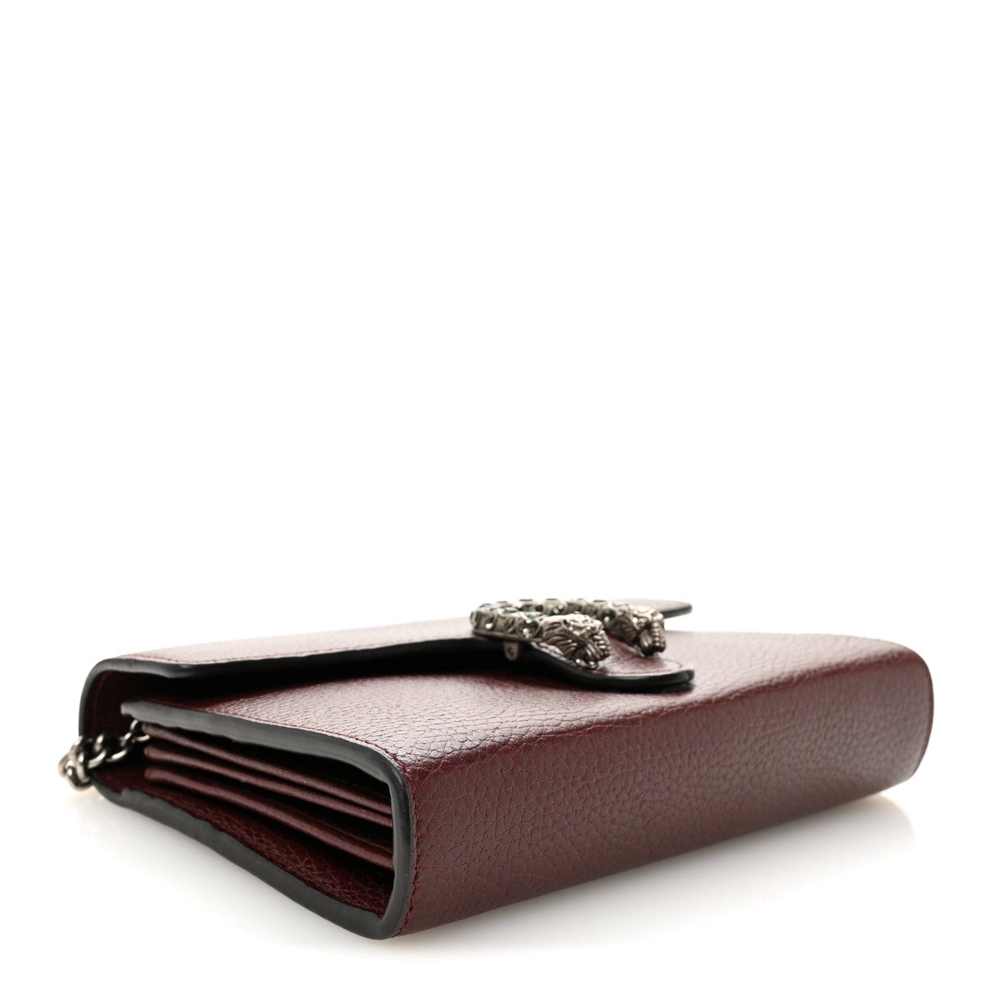 Dollar Calfskin Crystal Mini Dionysus Chain Wallet Vintage Bordeaux