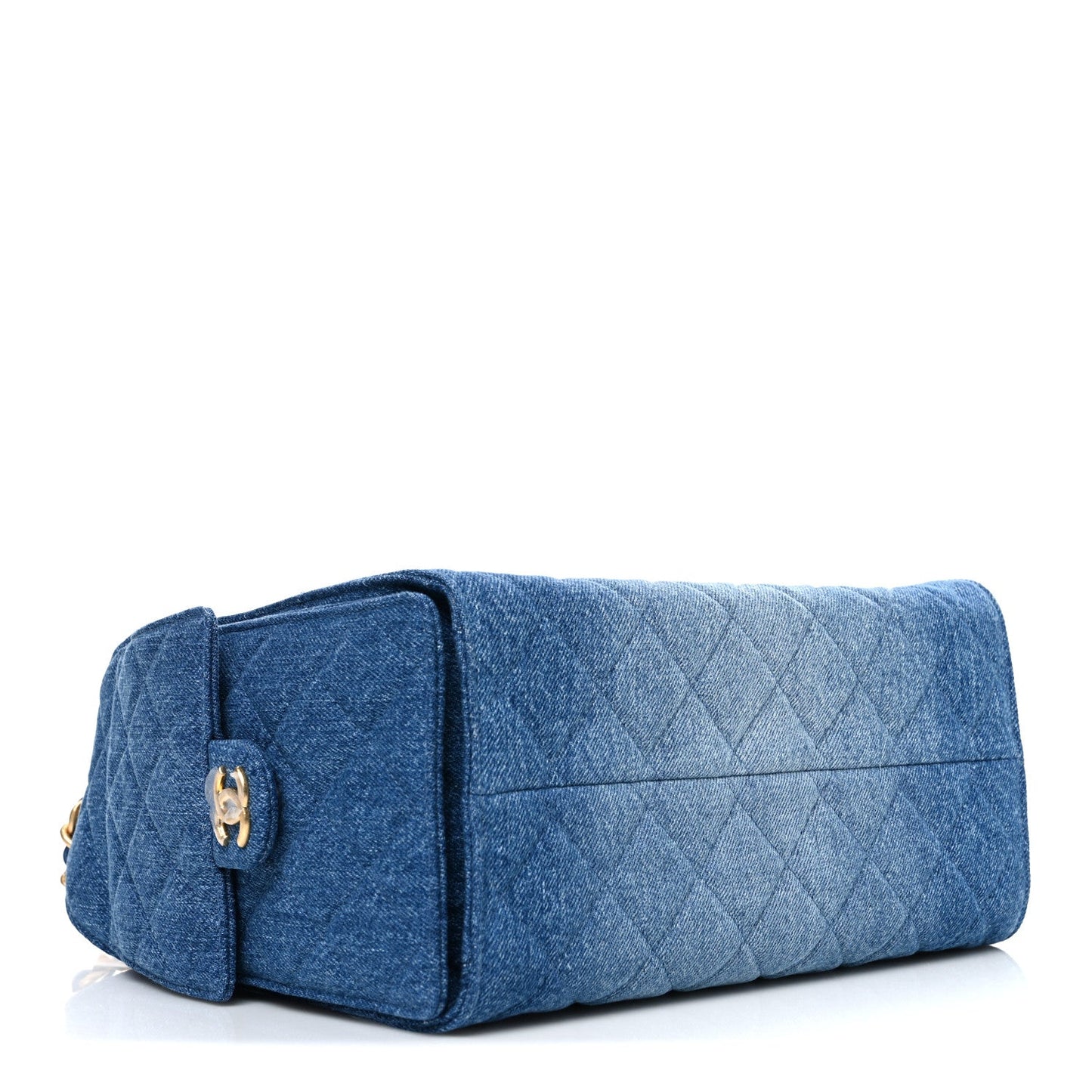 Washed Denim Quilted Small Chanel 25 Handbag Blue
