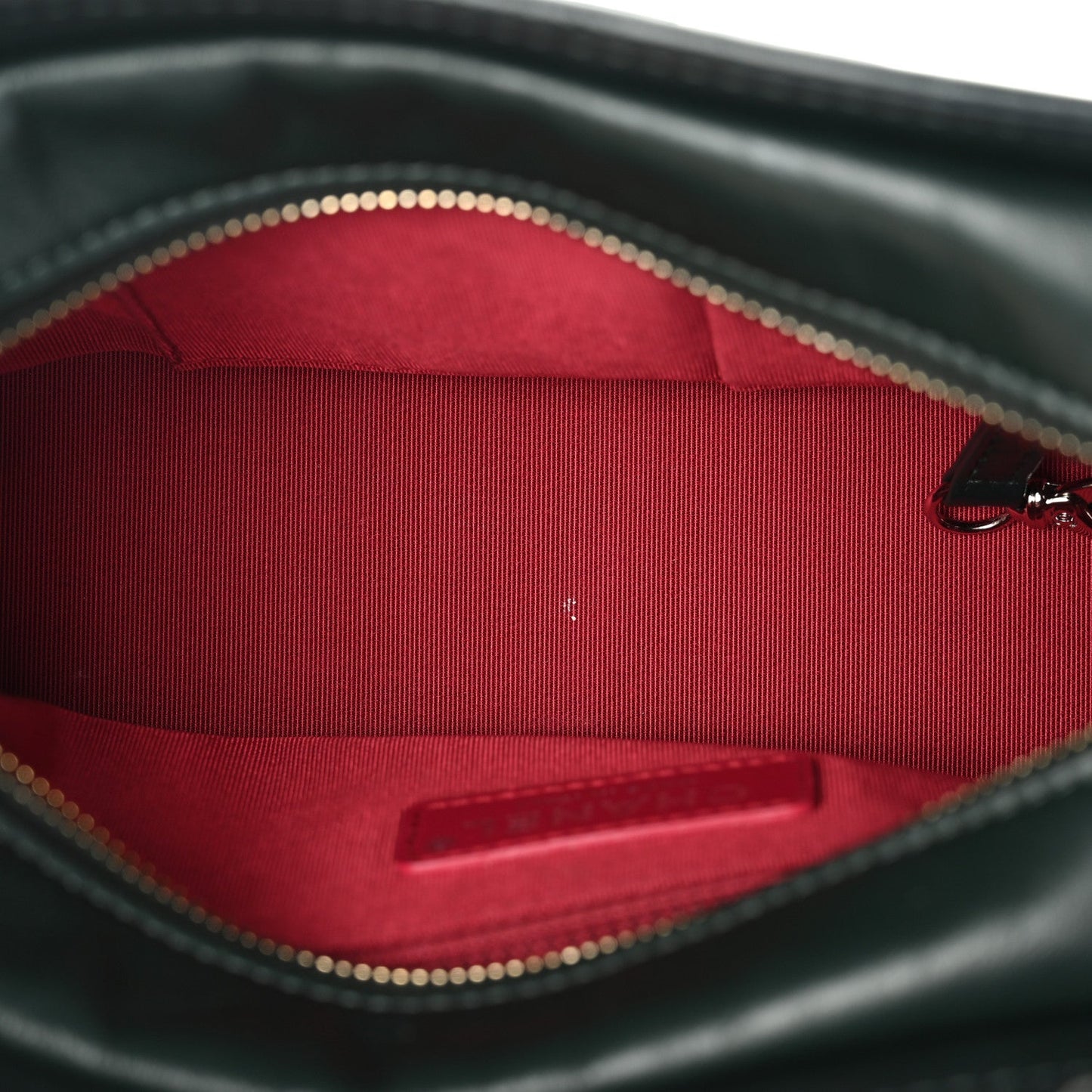 Aged Calfskin Quilted Small Gabrielle Hobo Dark Green