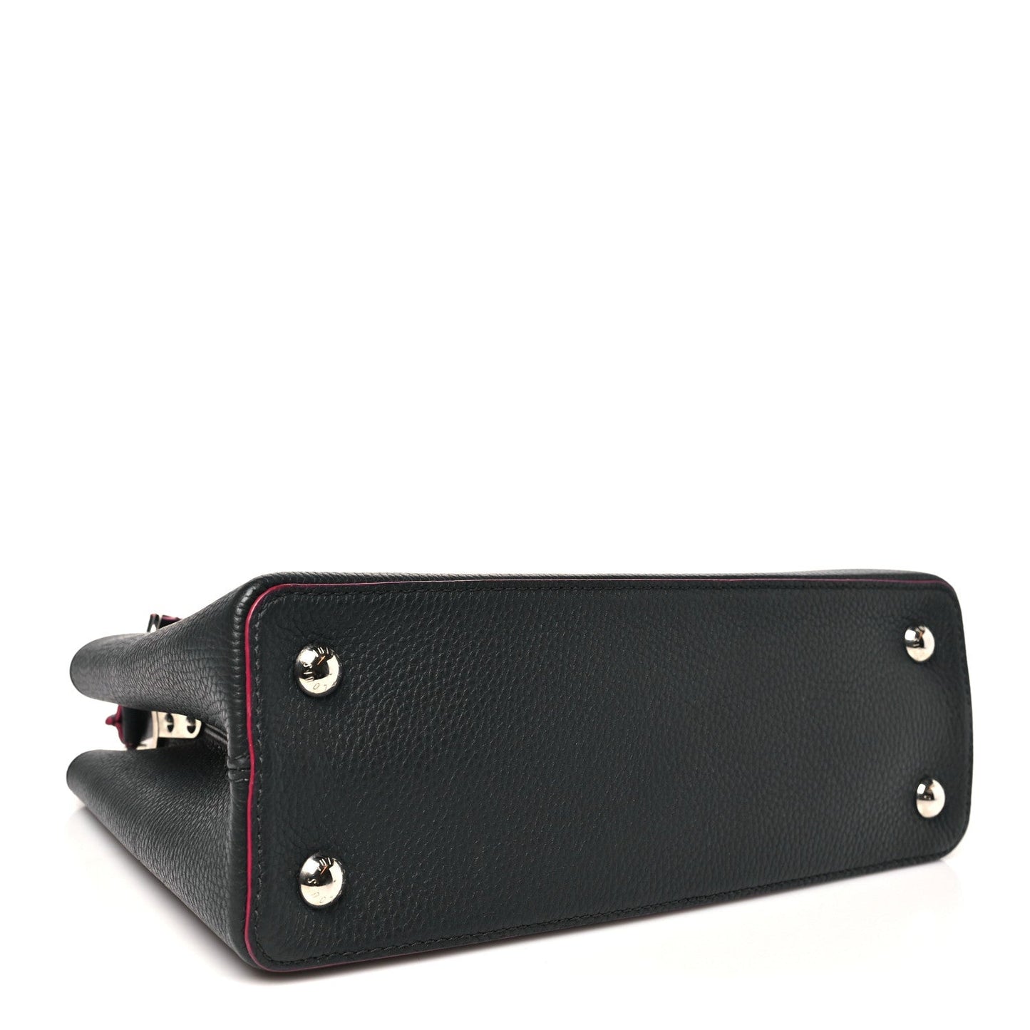 Taurillon Capucines PM Black Fuchsia