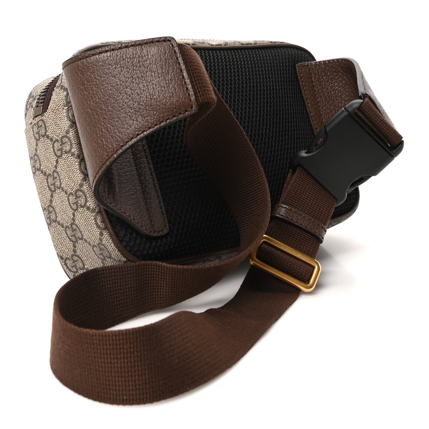Soft GG Supreme Monogram Medium Ophidia Belt Bag Dark Brown