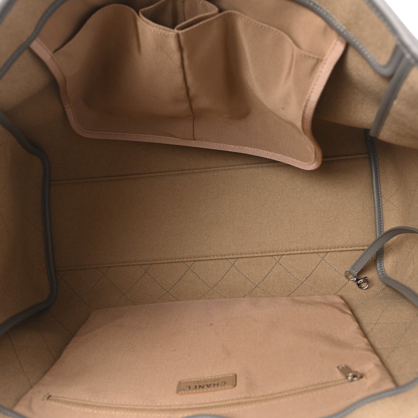Wool Felt Large Deauville Tote Grey Beige