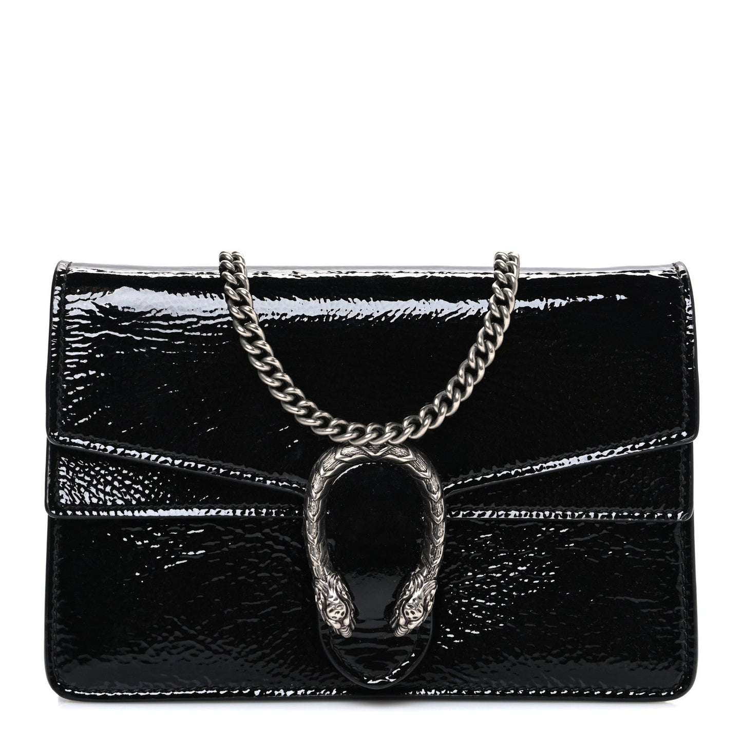 Crinkled Patent Mini Dionysus Shoulder Bag Black