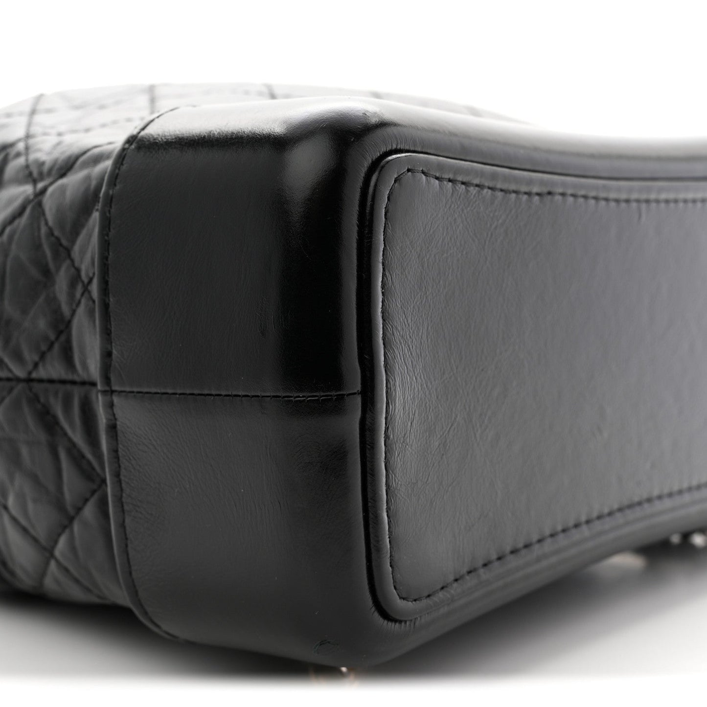 Aged Calfskin Quilted Small Gabrielle Backpack Black