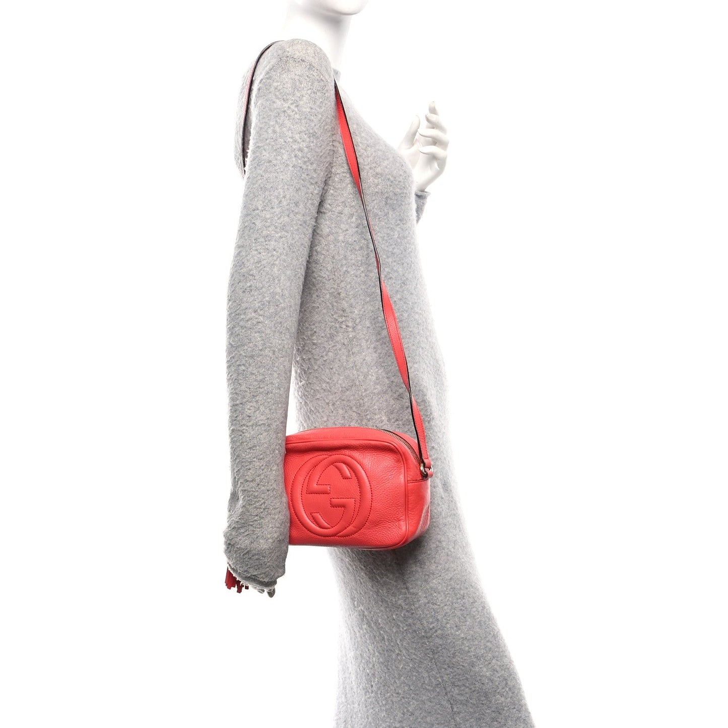 Pebbled Calfskin Small Soho Disco Bag Tabasco Red