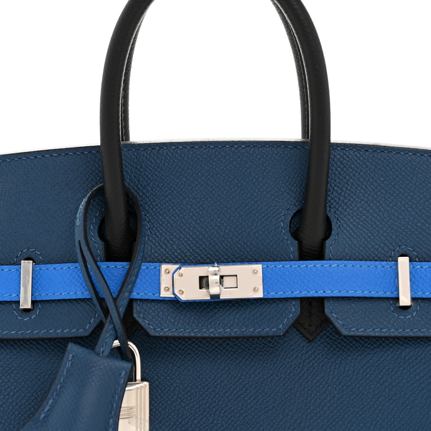Epsom Tri-Color Birkin 25 Deep Bleu Bleu Hydra Black