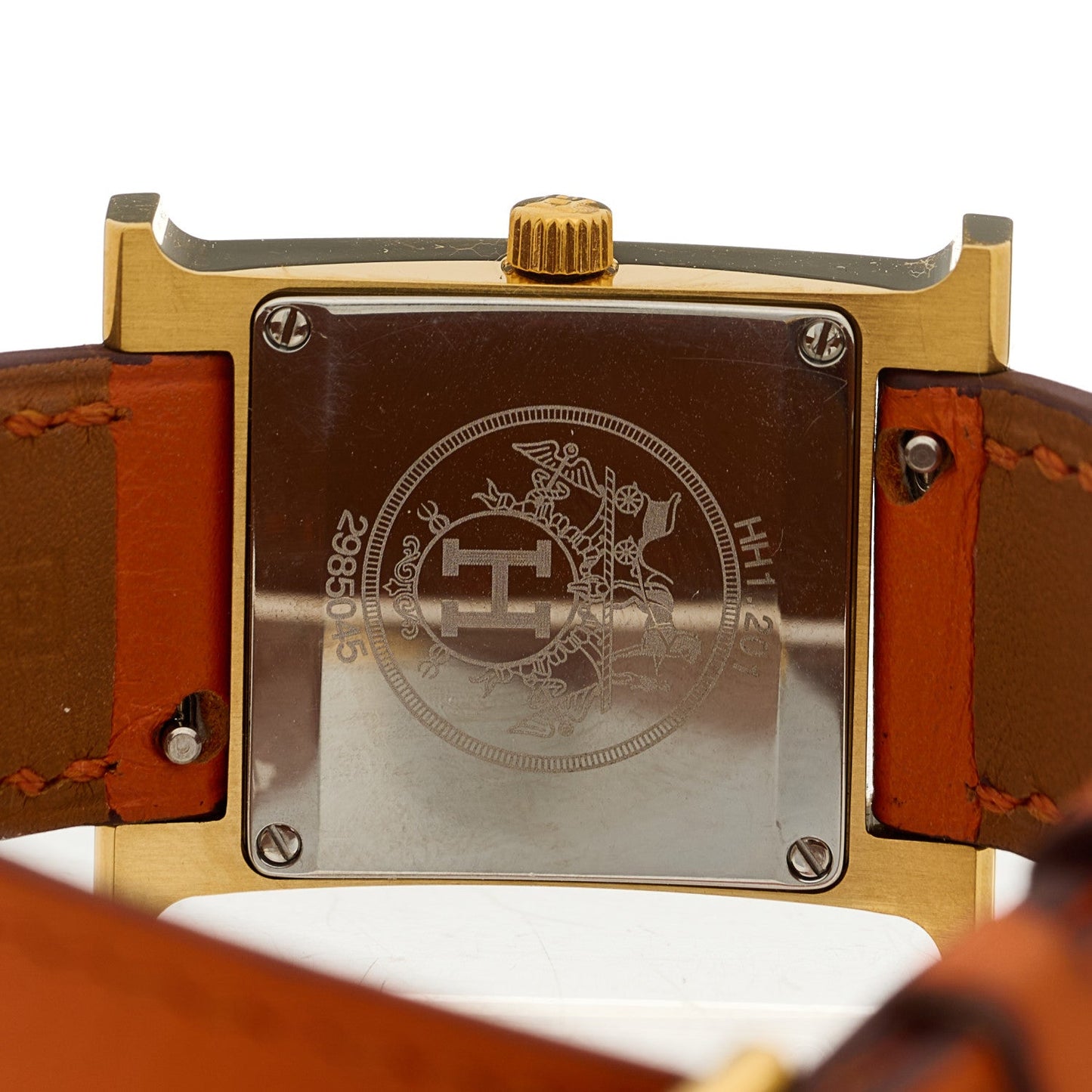 Stainless Steel Swift 21mm Heure H Hour Double Tour Quartz Watch Orange