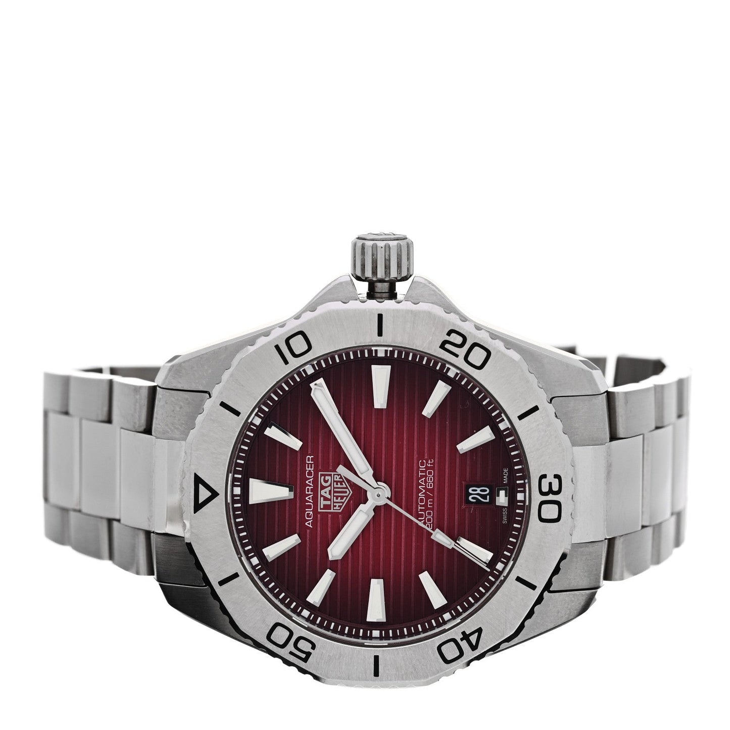 Stainless Steel 40mm Aquaracer Professional 200 Solargraph Automatic Watch Red WBP2114