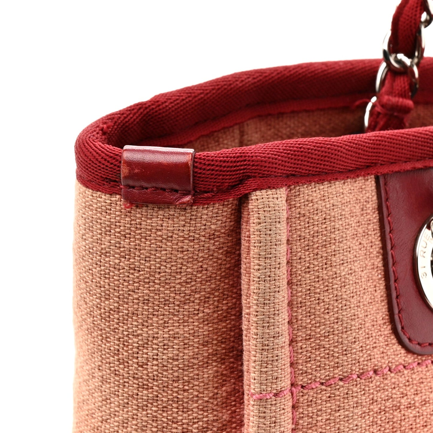 Canvas Mini Deauville Tote Red