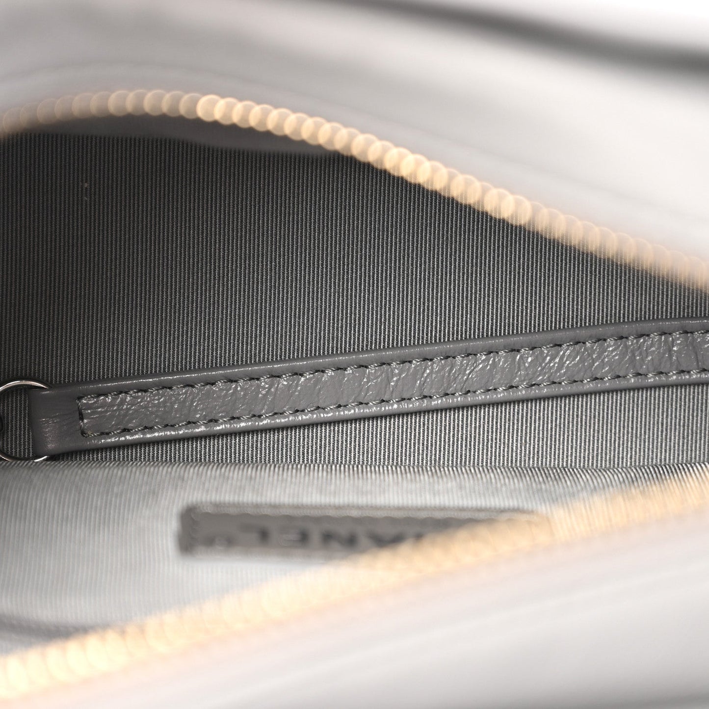 Aged Calfskin Chevron Quilted Small Gabrielle Hobo Grey