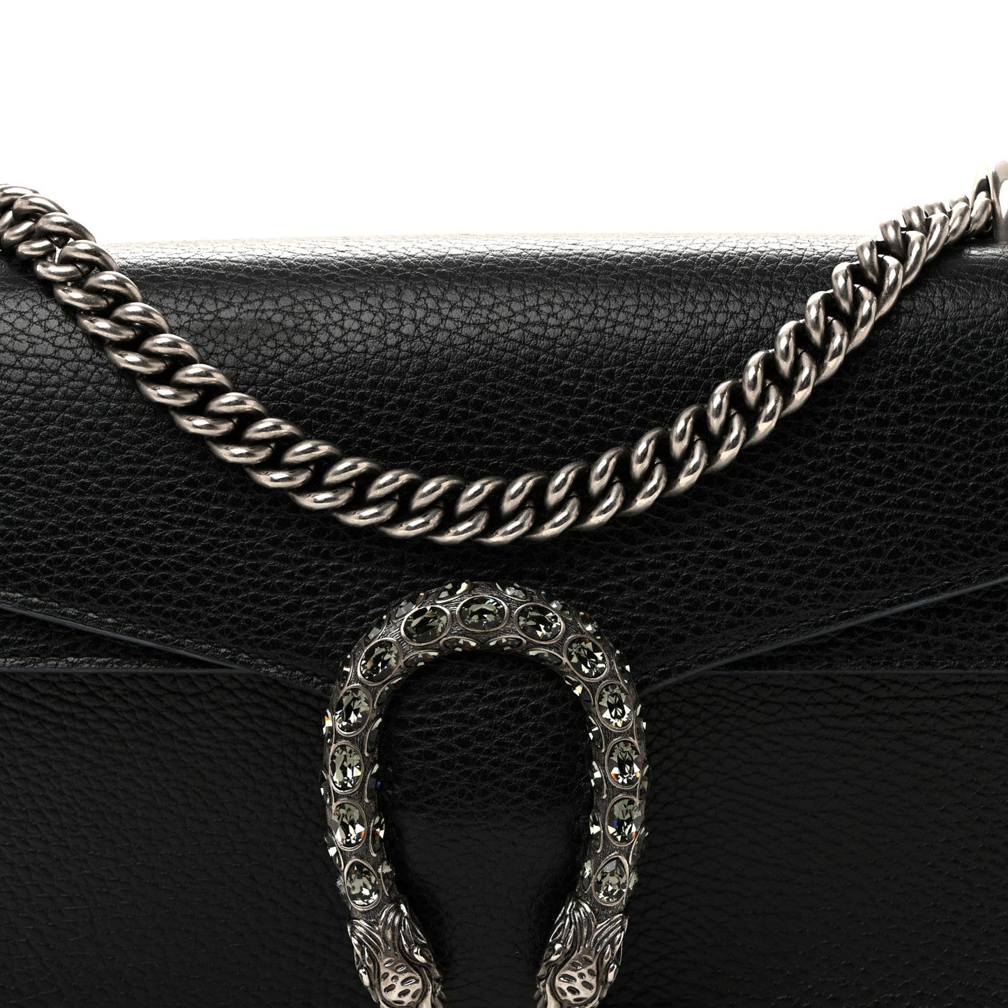 Pebbled Calfskin Small Dionysus Shoulder Bag Black